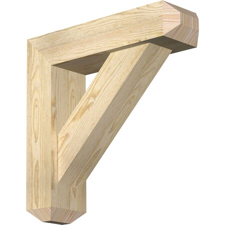 Ekena Millwork Traditional Craftsman Rough Sawn Bracket w/ Offset Brace, Douglas Fir, 6"W x 22"D x 22"H BKT0604X22X22TRA04RDF